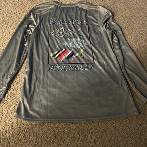 World Wide Sportsman Gray Fishing Long sleeve Y2K outdoor active Gorpcore  L